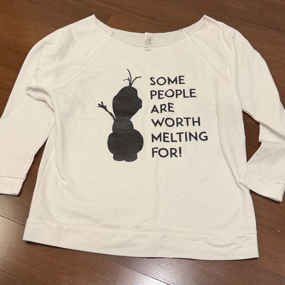 Next Level Apparel White Shirt Olaf Frozen Theme